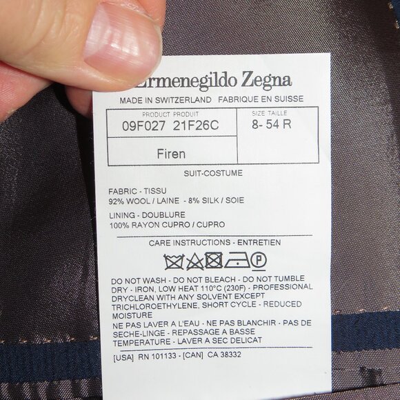 Ermenegildo Su Misura High Performance Firen Current Three Roll Two Suit 44R - Picture 14 of 16